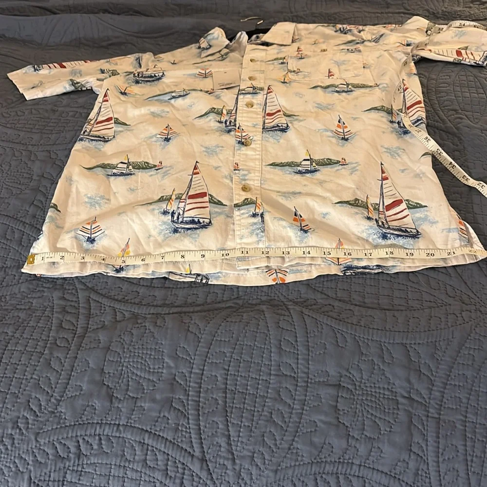 NWT Croft & Barrow Men's Sailboat Print Button-Down - Size Medium - Picture 14 of 14